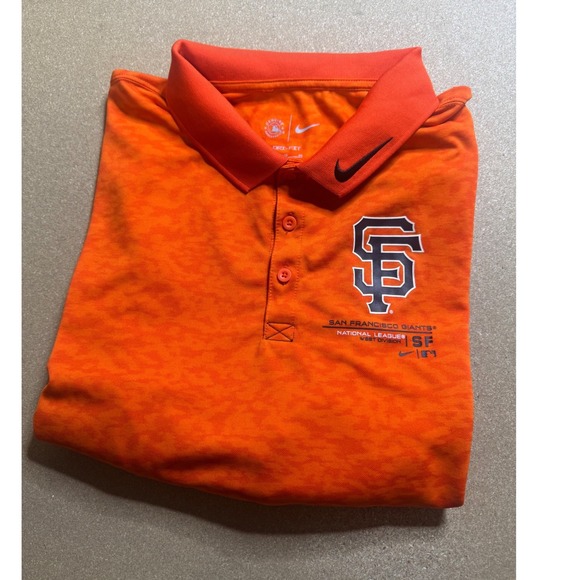 Nike San Francisco Giants Polo Shirt Mens Orange MLB National League - Picture 1 of 7